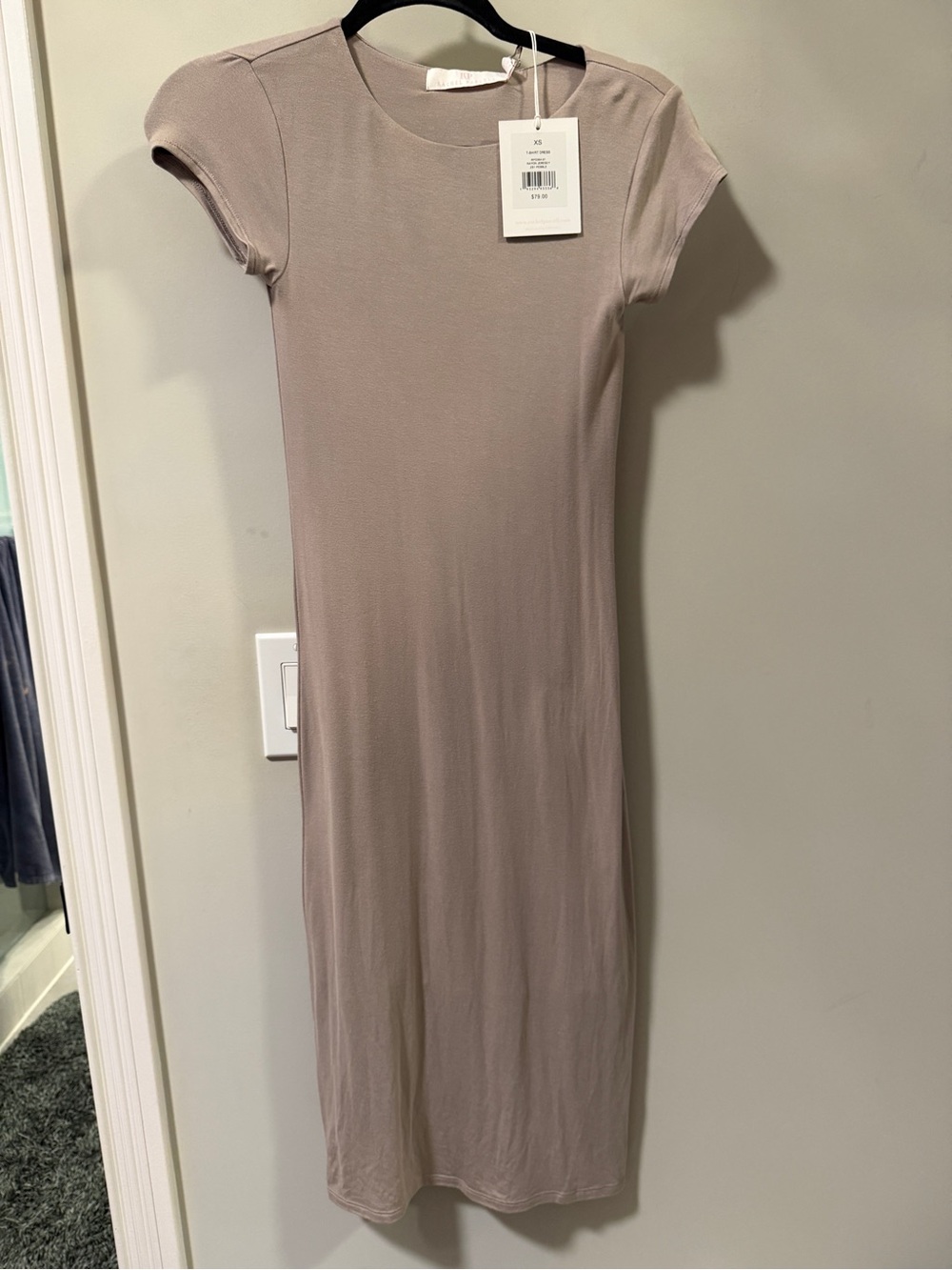 Rachel Parcell midi stretch tan Taupe dress XS